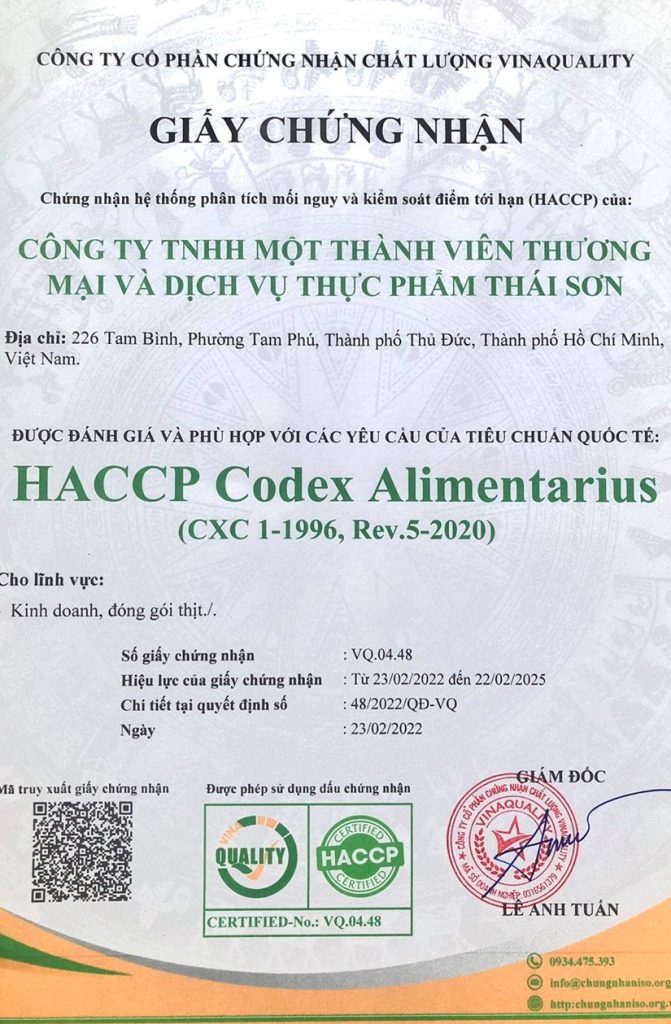 chứng nhận ISO HACCP