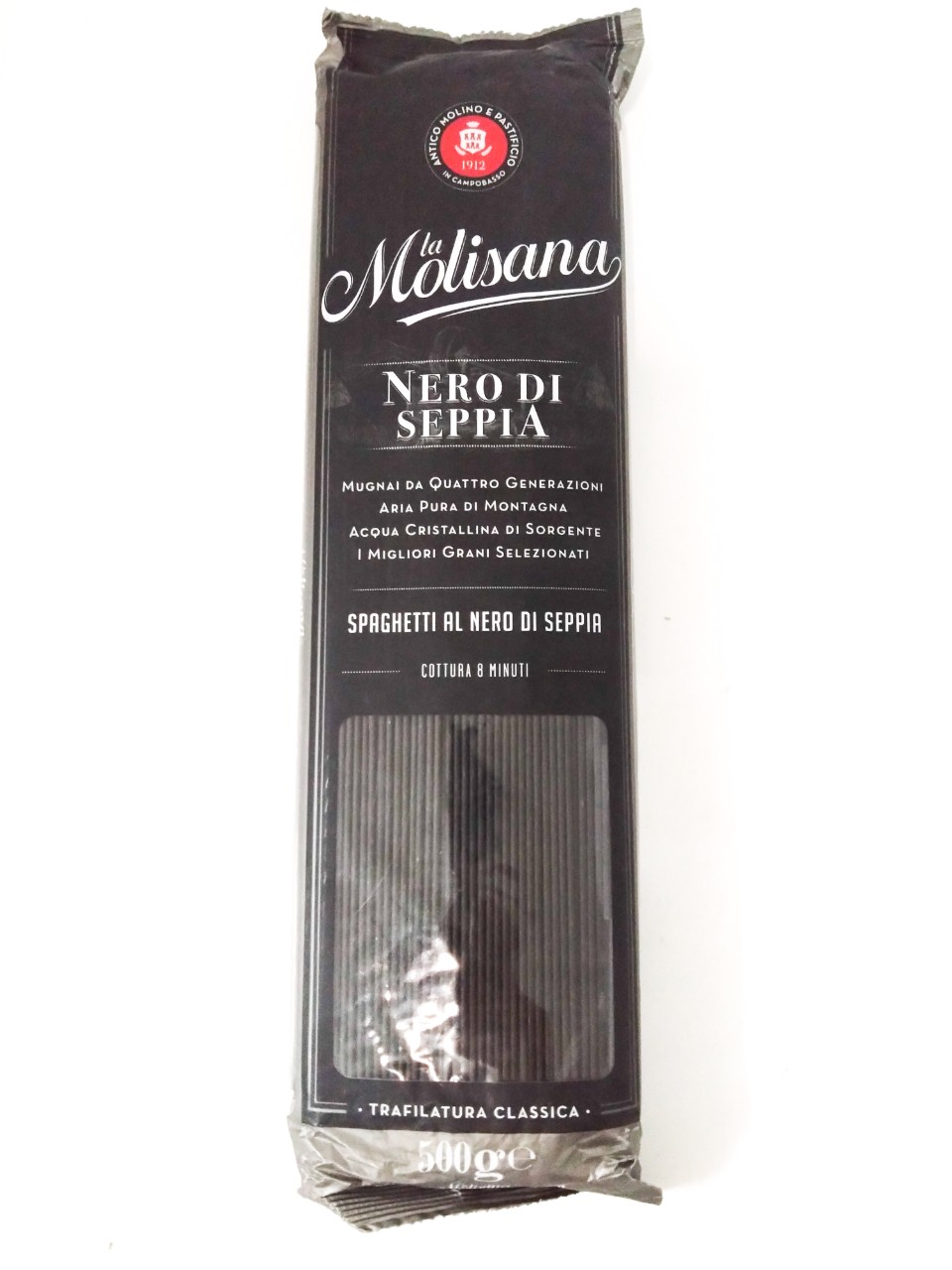 Mỳ ý đen – Spaghetti Squid Ink Spaghetti Al Nero Di Seppia 500g/gói